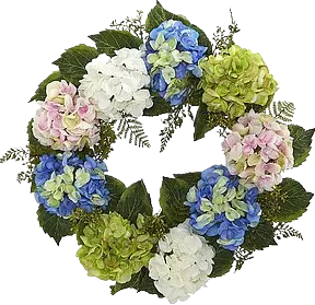 Nearly Natural 24in Hydrangea Wreath