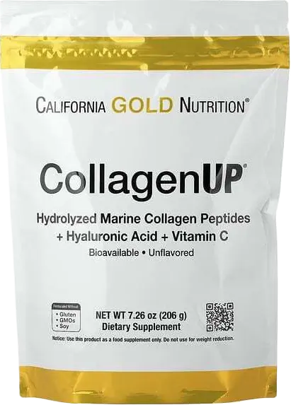California Gold Nutrition, CollagenUP®, Hydrolyzed Marine Collagen Peptides with Hyaluronic Acid and Vitamin C, Unflavored, 7.26